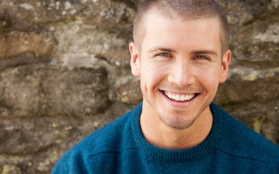 man smiling after dentist appointment in winthrop maine